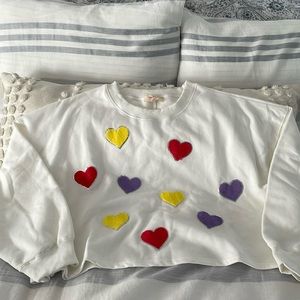 Cropped heart sweatshirt